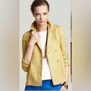 Theory yellow tweed pattern blazer size small
